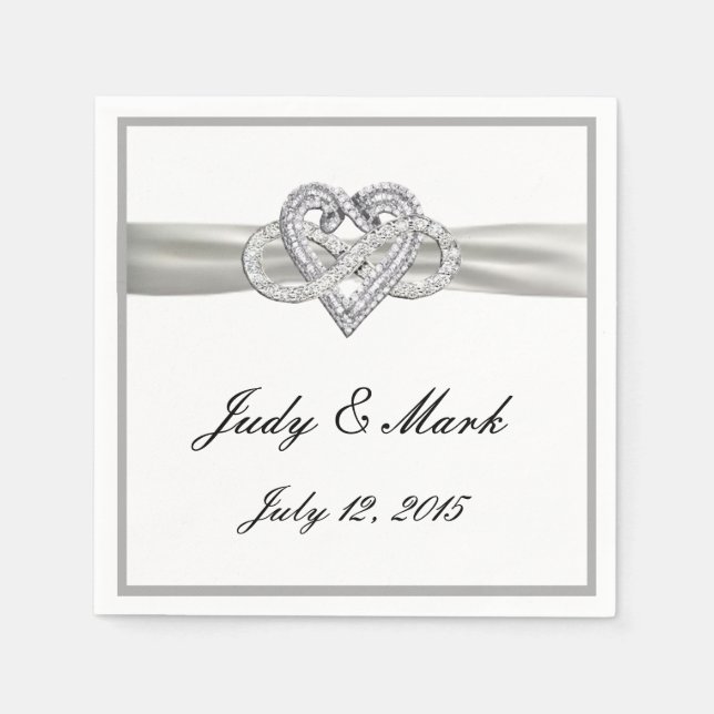 Custom Infinity Heart Paper Napkins Serviette (Vorderseite)