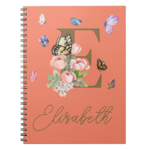 Custom Initial Butterfly Notebook Geschenk Notizblock