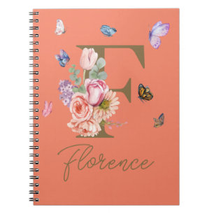 Custom Initial Butterfly Notebook Geschenk Notizblock