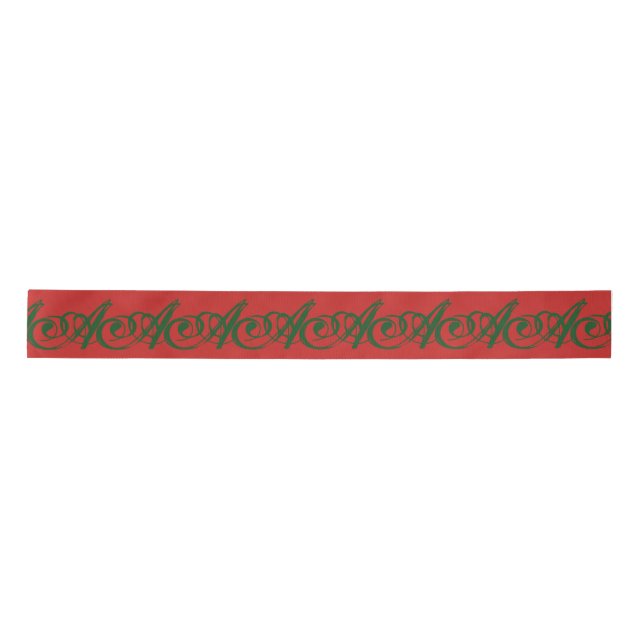 CUSTOM INITIAL CHRISTMAS Ribbon Satinband (Vorderseite)
