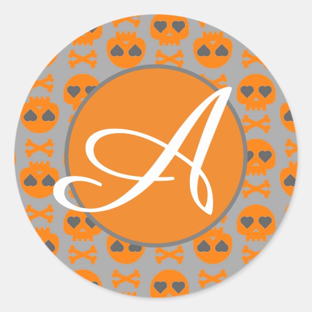 CUSTOM-INITIAL HALLOWEEN STICKER (Vorderseite)