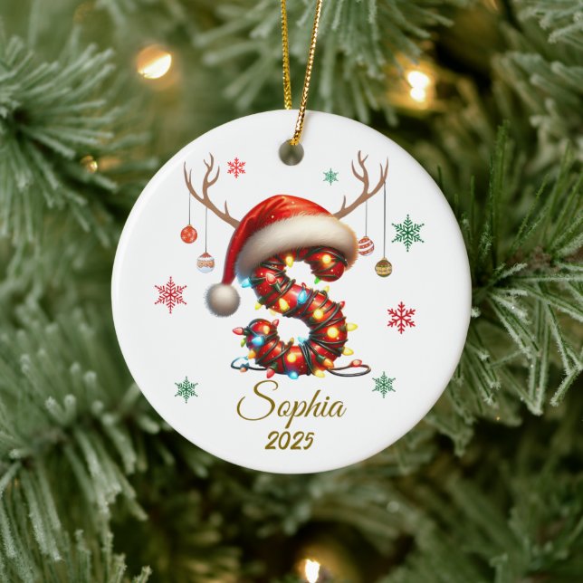 Custom Initial Light Christmas Ornament (Baum)