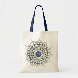 Custom Initial Mandala Design Tote Bag Tragetasche