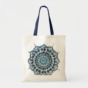 Custom Initial Mandala Design Tote Bag Tragetasche