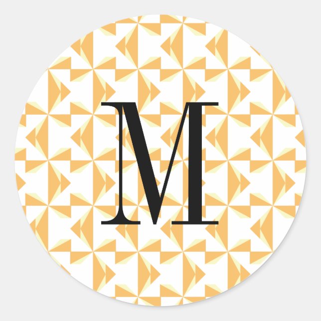 Custom Initial Pumpkin Pinwheels Runder Aufkleber (Vorderseite)