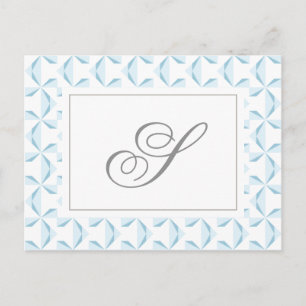Custom Initial Sky Blue Pinwheels Postkarte