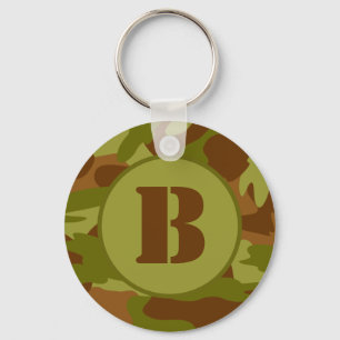 Custom Initial Vintag Military Camouflage Schlüsselanhänger