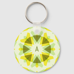 Custom Initials Bright Yellow Green Summer Star Schlüsselanhänger