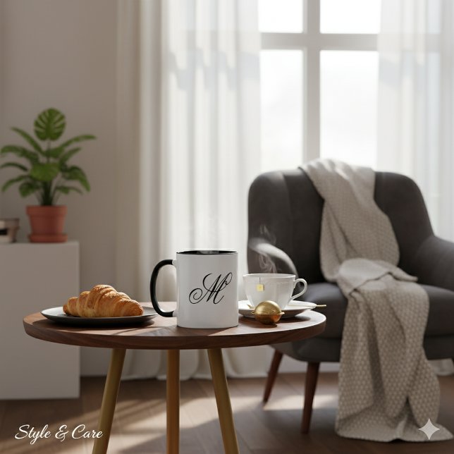 Custom Initials Elegant Monogram Coffee Mug Tasse (Custom Initials Elegant Monogram Coffee Mug)