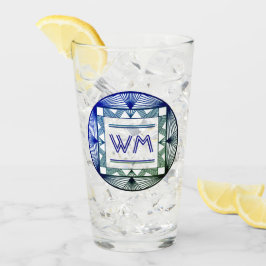 Custom Initials Elegante Manly Green Chic Art Deco Glas