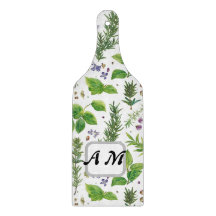 Custom initials Herbs seamless pattern
