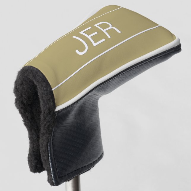 Custom Initials Modern Monogram Sports Pro Gold Golf Headcover (3/4 Vorderseite)