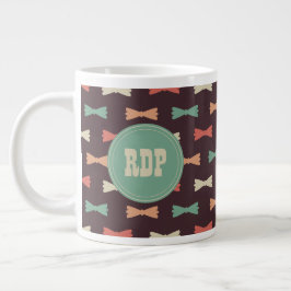 Custom Initials Muliticolor Bowties Hipster Jumbo-Tasse