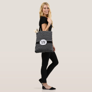 Custom initials Polka Dot Tote Bag