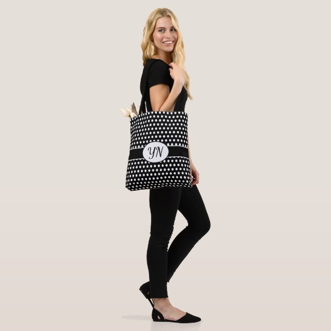 Custom initials Polka Dot Tote Bag (Am Model)