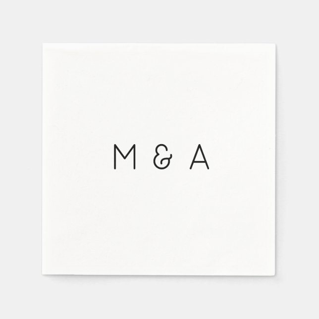 Custom Initials Wedding Napkin Serviette (Vorderseite)