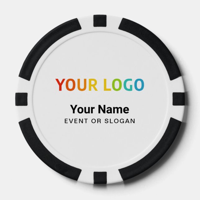 Custom Inline Business Logo, Name, Website Pokerchips (Vorderseite)
