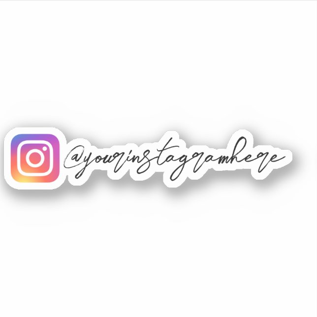 Custom Instagram Calligrafy Sticker (Vorderseite)