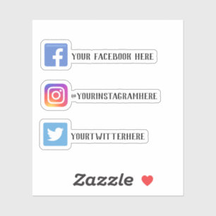 Custom Instagram Facebook Twitter Social Media Aufkleber