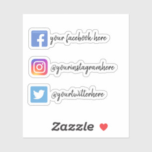 Custom Instagram Facebook Twitter Social Media Aufkleber