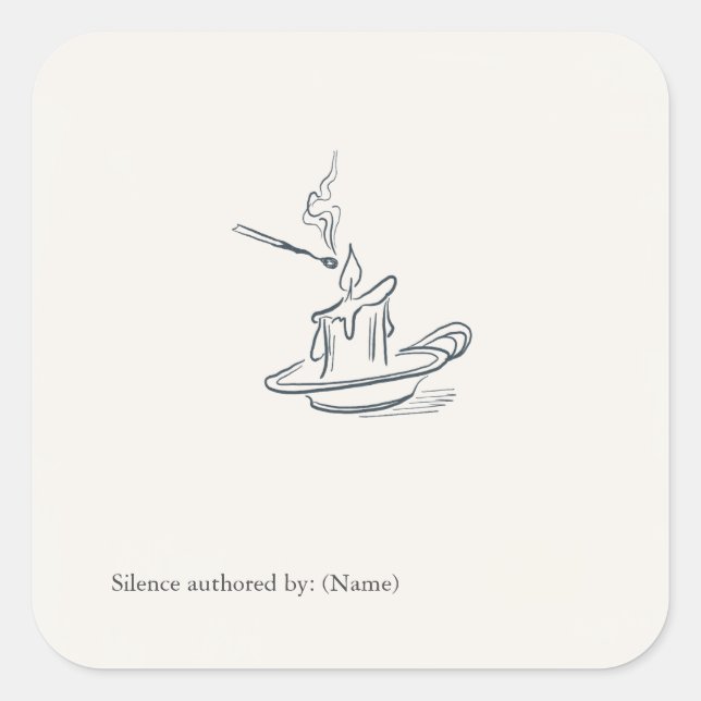 Custom Introvert Gift Minimalist Line Art Quadratischer Aufkleber (Vorderseite)