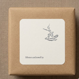 Custom Introvert Gift Minimalist Line Art Quadratischer Aufkleber