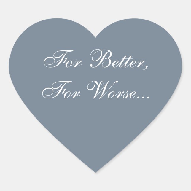 Custom Invite Slate Gray Herz-Aufkleber (Vorderseite)