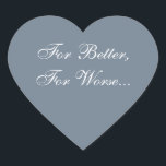 Custom Invite Slate Gray Herz-Aufkleber<br><div class="desc">Color Matching Slate Gray Wedding Theme Slate Gray and White Invite Siegel - Wedding Blog Autoren oft denken: Welche Aufkleber werden wirklich die Hochzeitseinladungen Pop machen? Diese ergänzenden und personalisierbaren Hochzeitsslatte Grau und Weiß-Siegel passen hervorragend zu den Postkarten für Foto und zu den verschiedenen Hochzeitspackungen. Bereit für die Hochzeitszeit von...</div>