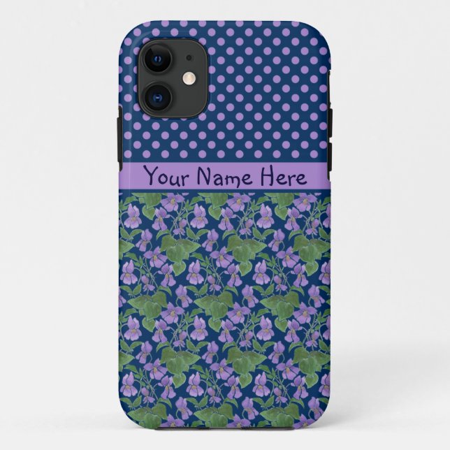 Custom iPhone 5/5s Case, Violets und Polka Dots Case-Mate iPhone Hülle (Rückseite)