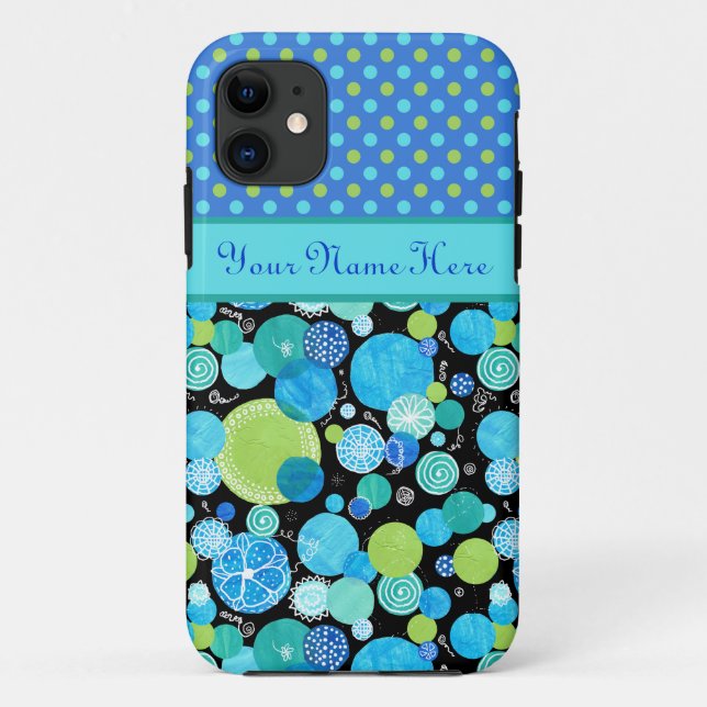 Custom iPhone 5/5s Fall: Quirky Moons, Polka Dots Case-Mate iPhone Hülle (Rückseite)