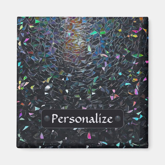 Custom Iridescent Abstract Stained Glass Pattern Magnet (Vorne)