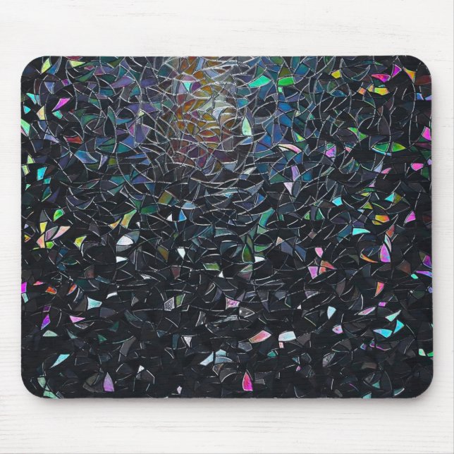 Custom Iridescent Abstract Stained Glass Pattern Mousepad (Vorne)