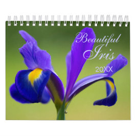 Custom Iris floral Calendar | Bearbeitungsjahr Kalender