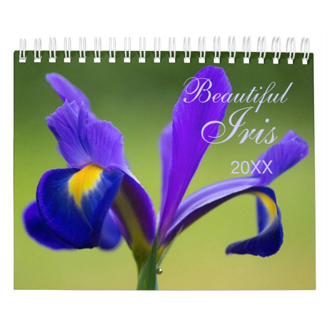 Custom Iris floral Calendar | Bearbeitungsjahr Kalender (Titelbild)