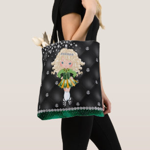 Custom Irish Dance Blond Girl Green, Black