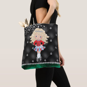 Custom Irish Dance Blond Girl Green, Black