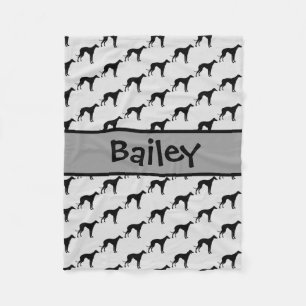 Custom Italian Greyhound Dog Silhouette Fleecedecke