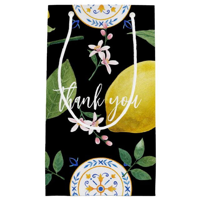 Custom Italian Tile Botanic Small Geschenktasche Kleine Geschenktüte (Vorderseite)