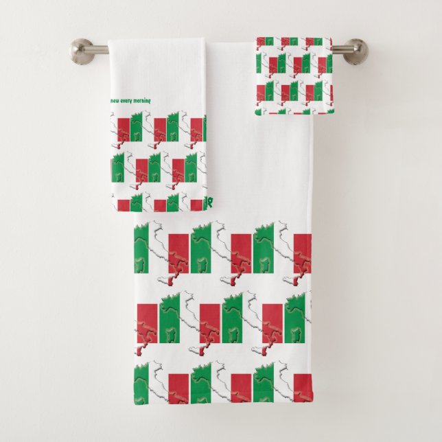 Custom ITALY FLAG Badhandtuch Set (Insitu)