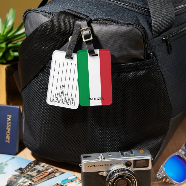 Custom Italy Flag Italienische Fahne Travel Luggag Gepäckanhänger (Vorderseite & Rückseite)