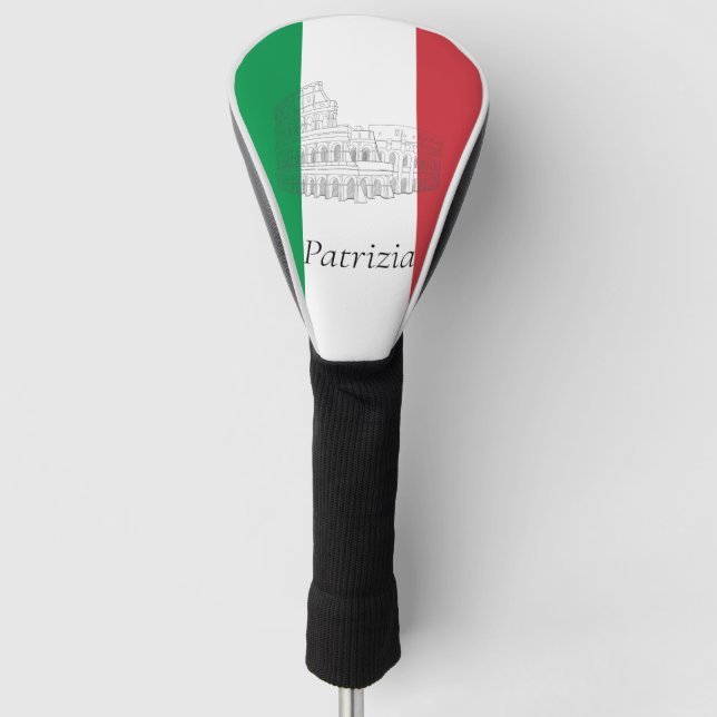 Custom Italy Flag Italienische Flagge Colosseum ro Golf Headcover (Vorderseite)