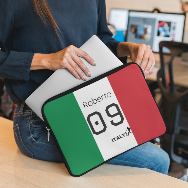 Custom Italy National Soccer Tricolore Personalise Laptopschutzhülle (Von Creator hochgeladen)