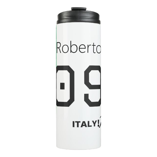 Custom Italy Soccer Fan Jersey Style National  Thermosbecher (Vorderseite)