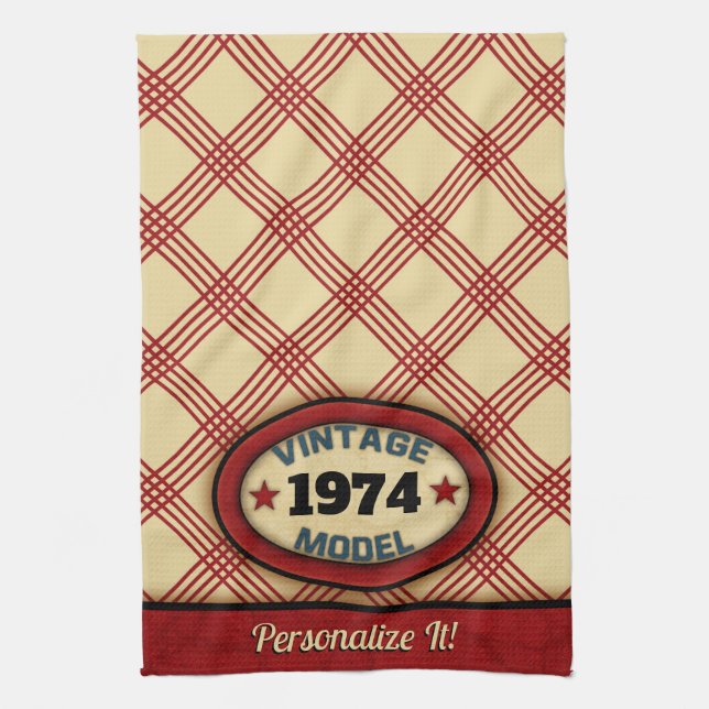 CUSTOM-JAHR Retro-Vintages Modell Geschirrtuch (Vertikal)