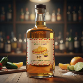 Custom Jalapeño & Clementine Infused Tequila Label Alkoholflaschenetikett