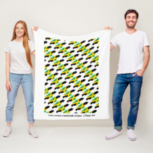 Custom Jamaica Map Fleecedecke