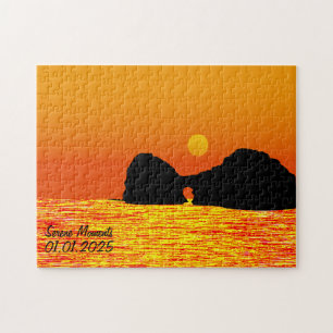 Custom Japan Landscape Travel Ästhetische Orange Puzzle