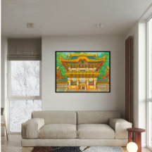 Custom Japan Tempel Landschaft Reisen Ästhetik