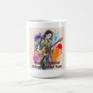 Custom japanische Frau Gitarrist Art Inspiration Kaffeetasse
