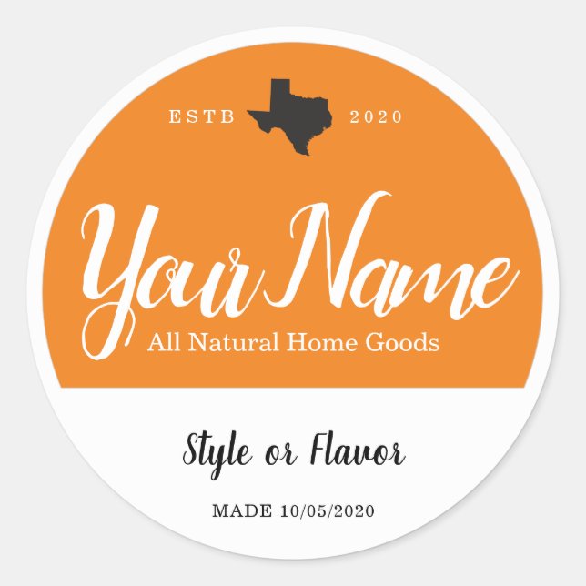 Custom Jar and Lid Labels - Fügen Sie Ihre eigenen Runder Aufkleber (Vorderseite)